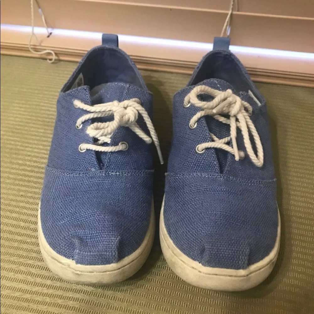 Toms Girls Blue Canvas Sneakers Youth 3
